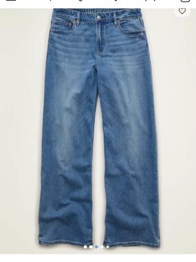 American Eagle Outfitters Wide Leg Jeans Size 6 High Rise Blue Lyocell